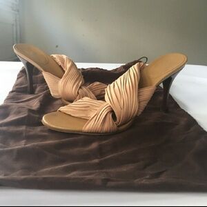 Gucci Beige Knotted Strap Mule Sandals